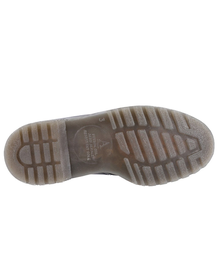 Black Coloured Amblers Aldershot Leather Gibson Shoes Sole on a white background #colour_black