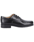 Black coloured Amblers Birmingham Lace Gibson Shoes on a white background #colour_black