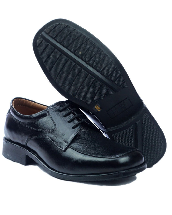 Black coloured Amblers Birmingham Lace Gibson Shoes on a white background #colour_black