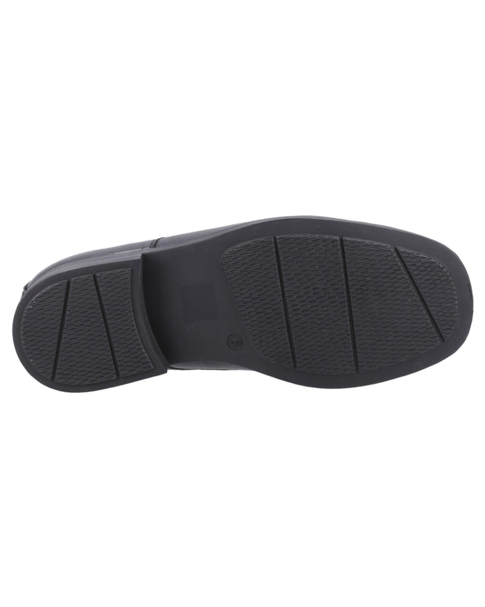 Black coloured Amblers Birmingham Lace Gibson Shoes on a white background #colour_black