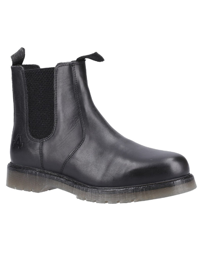 Black coloured Amblers Colchester Boots on white background #colour_black