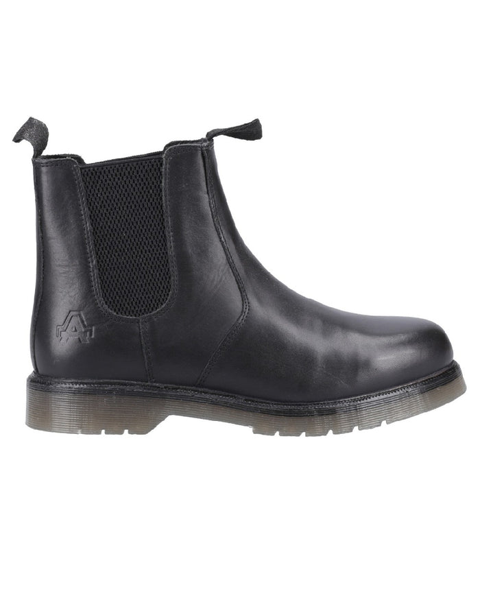 Black coloured Amblers Colchester Boots on white background #colour_black