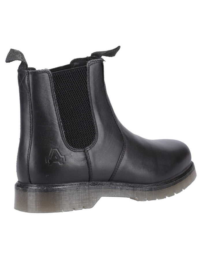 Black coloured Amblers Colchester Boots on white background #colour_black