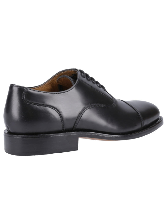 Black Coloured Amblers James Leather Soled Oxford Dress Shoes on a white background #colour_black