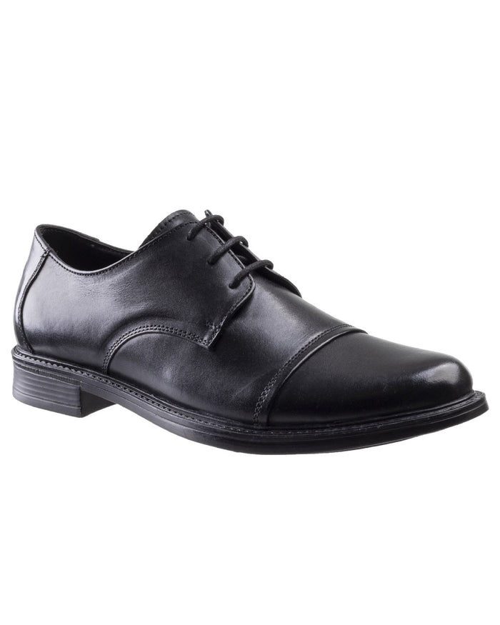 Black Coloured Amblers Mens Bristol Shoes on a white background #colour_black