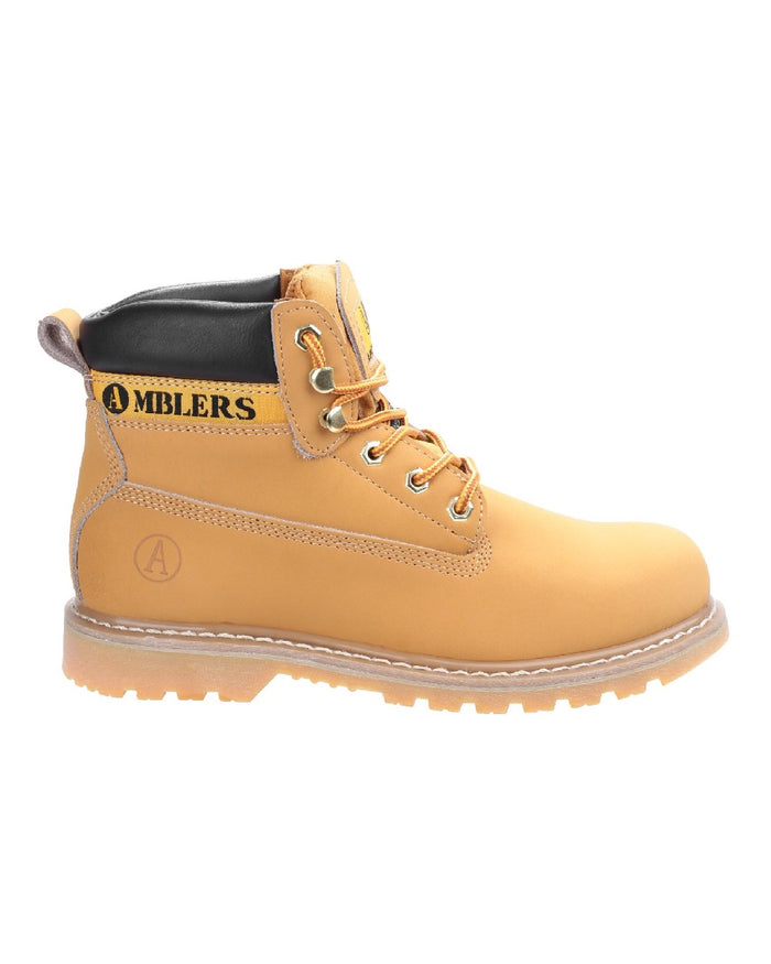 Honey coloured Amblers Mens Tavistock Boots on white background #colour_honey