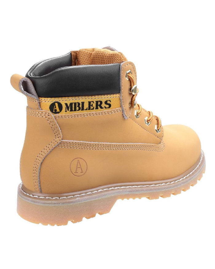 Honey coloured Amblers Mens Tavistock Boots on white background #colour_honey