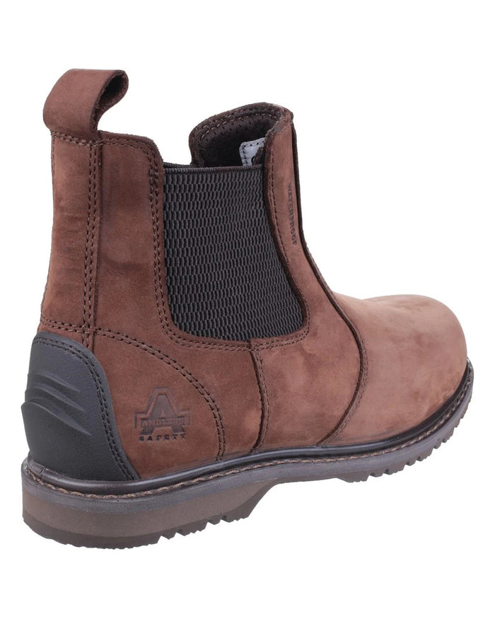 Brown Coloured Amblers Safety AS148 Sperrin Waterproof Safety Dealer Boots On A White Background