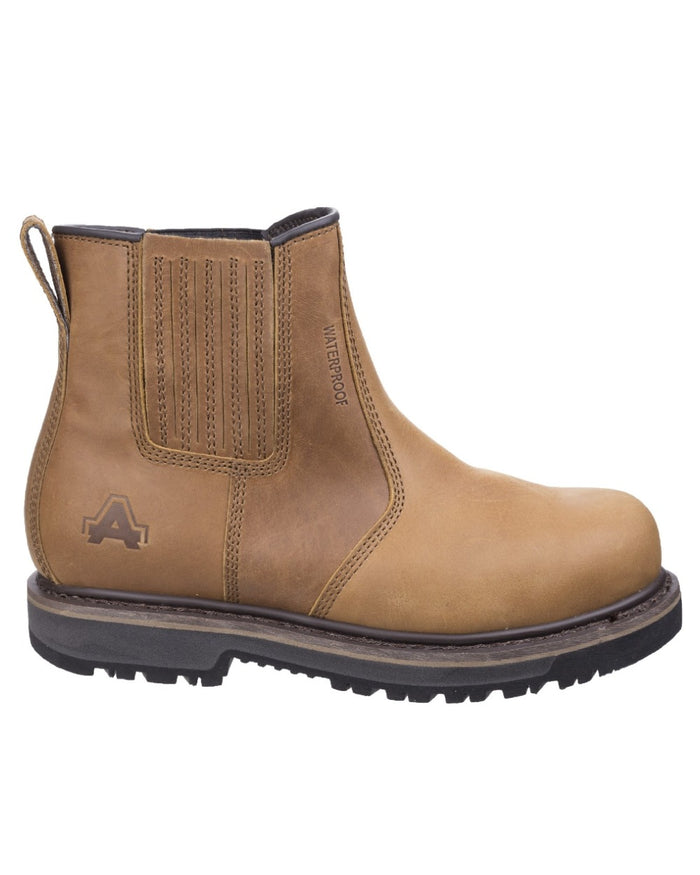Tan Coloured Amblers Safety AS232 Workton Waterproof Safety Boots on a white background #colour_tan