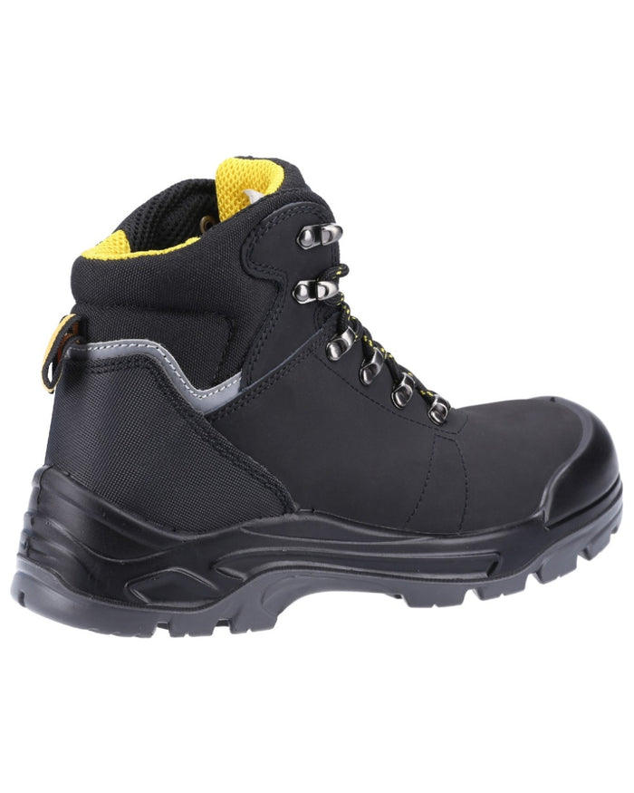 Black Coloured Amblers Safety AS252 Delamere S3 SRC Water Resistant Safety Boots on a white back ground #colour_black