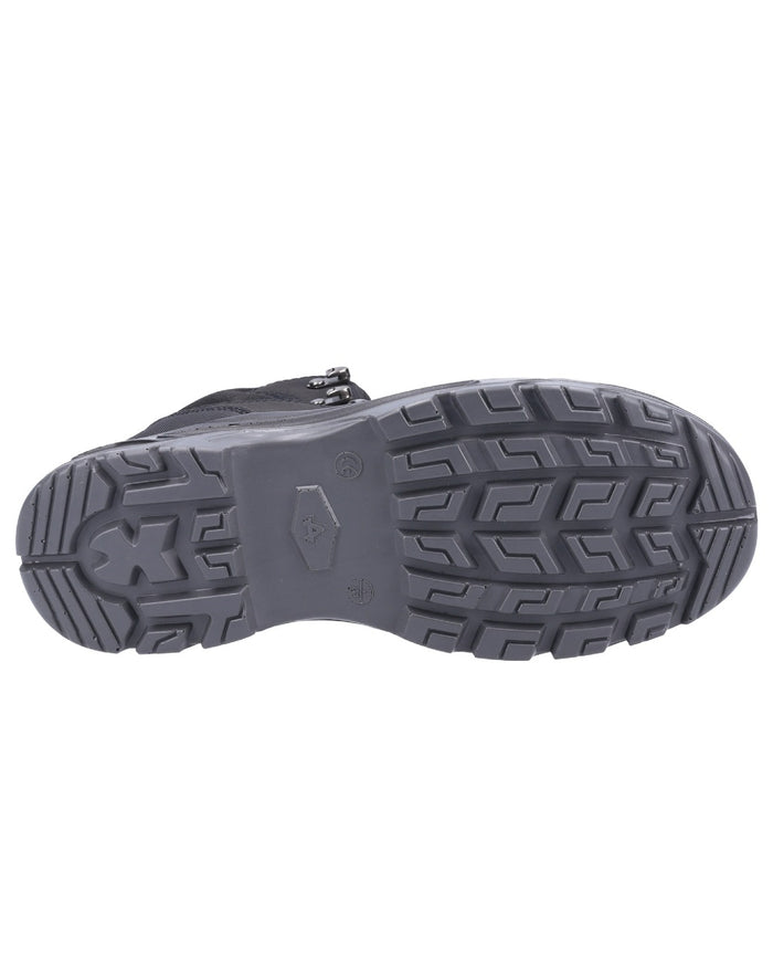 Black Coloured Amblers Safety AS252 Delamere S3 SRC Water Resistant Safety Boots Sole on a white back ground #colour_black
