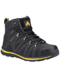 Black Coloured Amblers Safety AS254 Safety Boots on a white background #colour_black