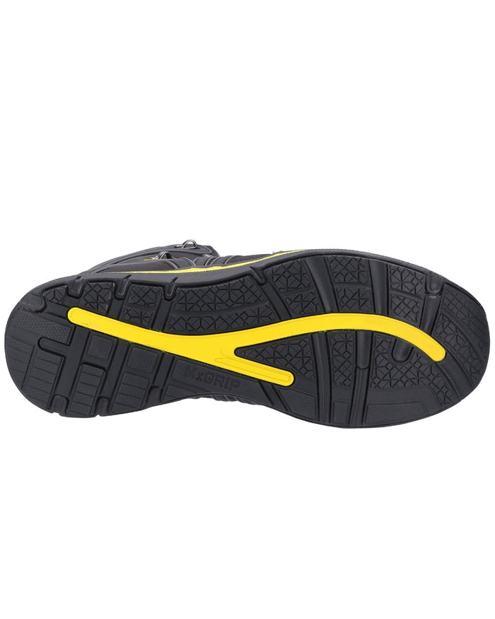 Black Coloured Amblers Safety AS254 Safety Boots on a white background #colour_black