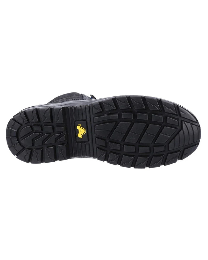 Black coloured Amblers Safety AS308C Waterproof Safety Boots on white background #colour_black