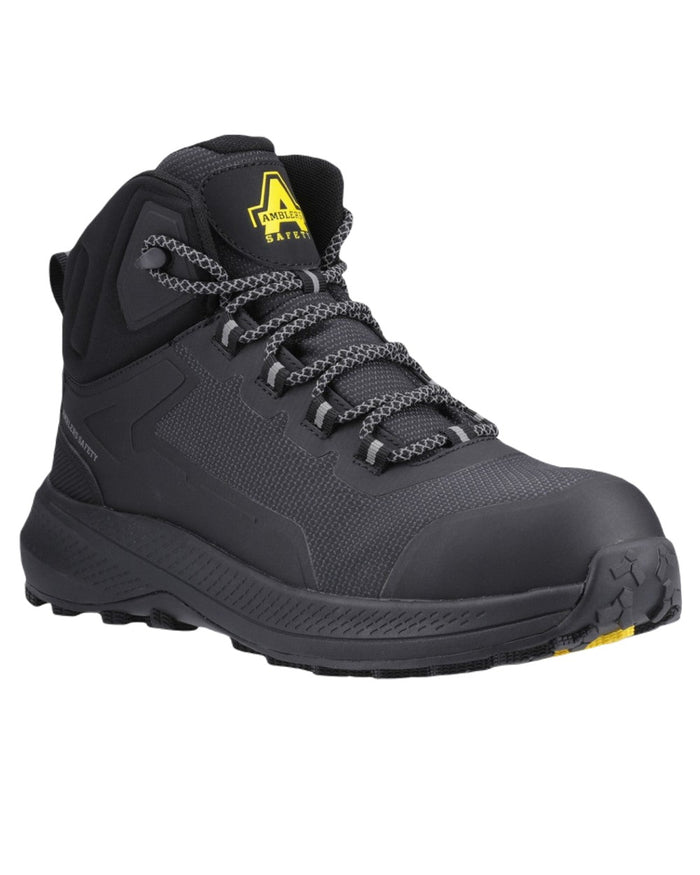 Black Coloured Amblers Safety AS321C Calderdale Waterproof S7 SR Boots on White Background
#colour_black