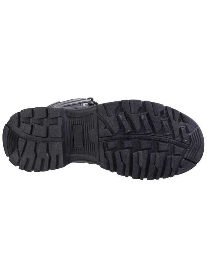 Black Coloured Amblers Safety AS440 Hybrid Metal Free Hi-leg Waterproof Safety Boots Sole on a white back ground #colour_black