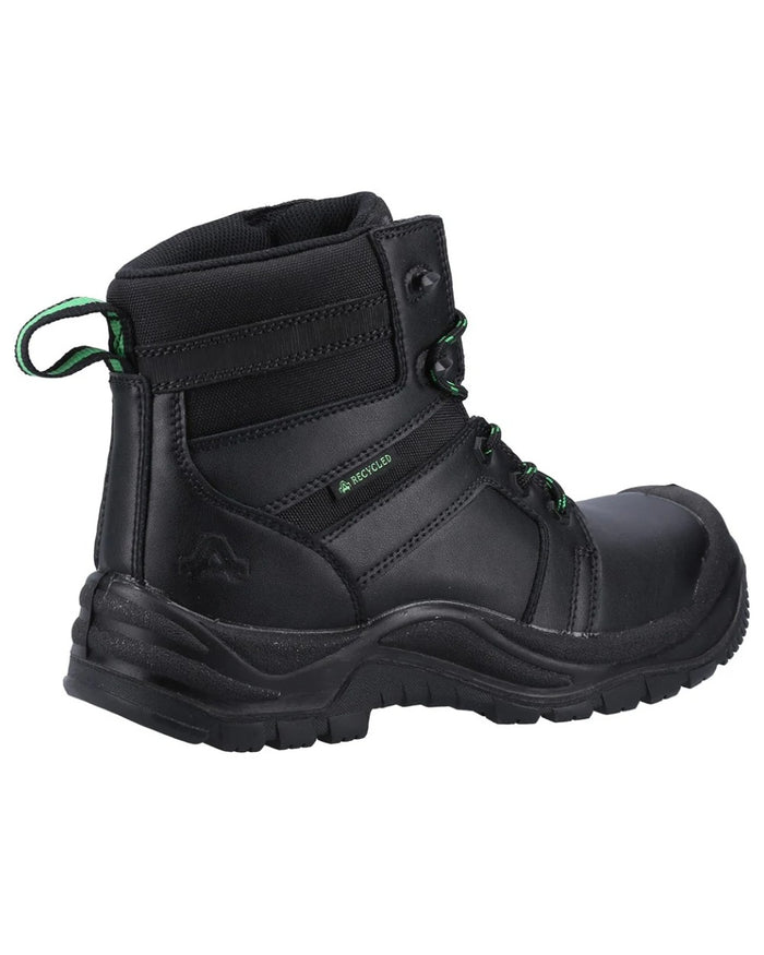 Black Colored Amblers Safety AS502 Oak Safety Boots on a White background #colour_black
