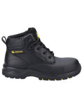 Black Coloured Amblers Safety AS605C Safety Boots on a white background #colour_black