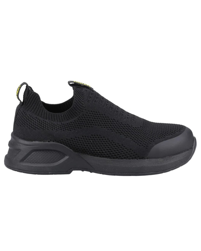 Black coloured Amblers Safety AS609 Fleur Safety Trainers on a white background #colour_black