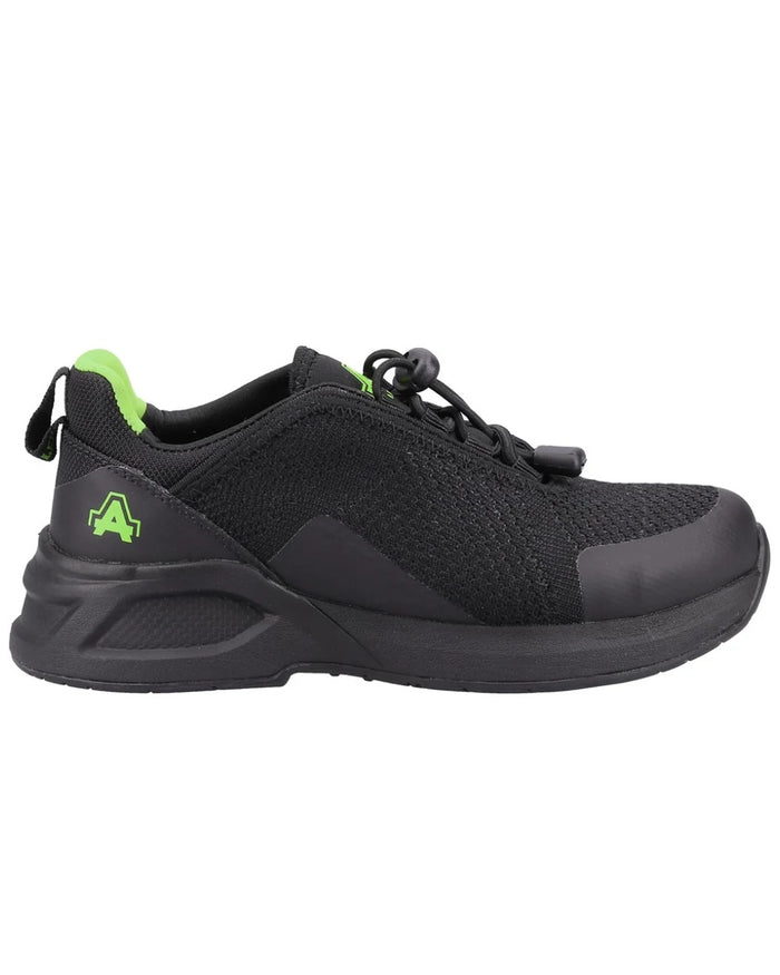 Black Amblers Safety AS610 Ivy Safety Trainers on a white background #colour_black