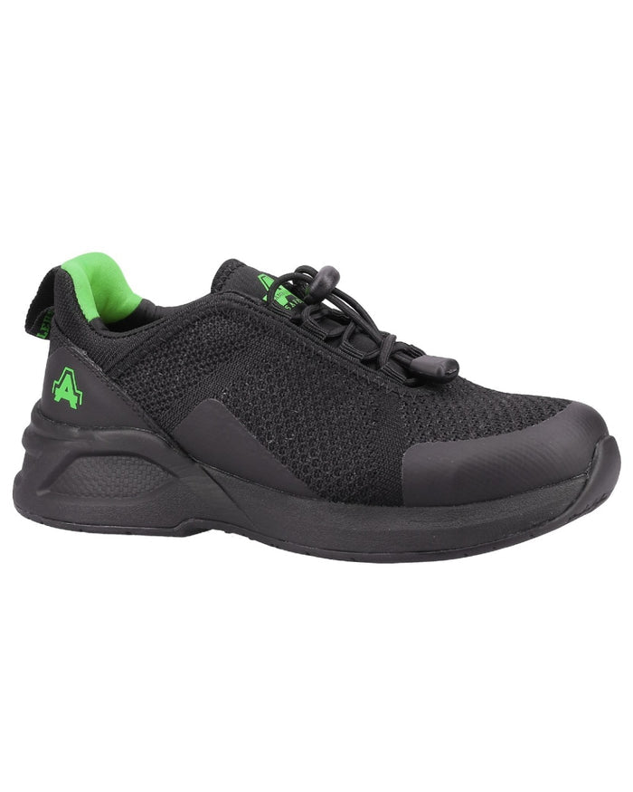 Black Amblers Safety AS610 Ivy Safety Trainers on a white background #colour_black