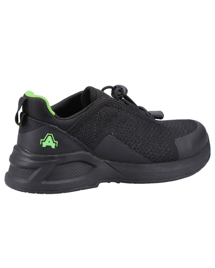 Black Amblers Safety AS610 Ivy Safety Trainers on a white background #colour_black