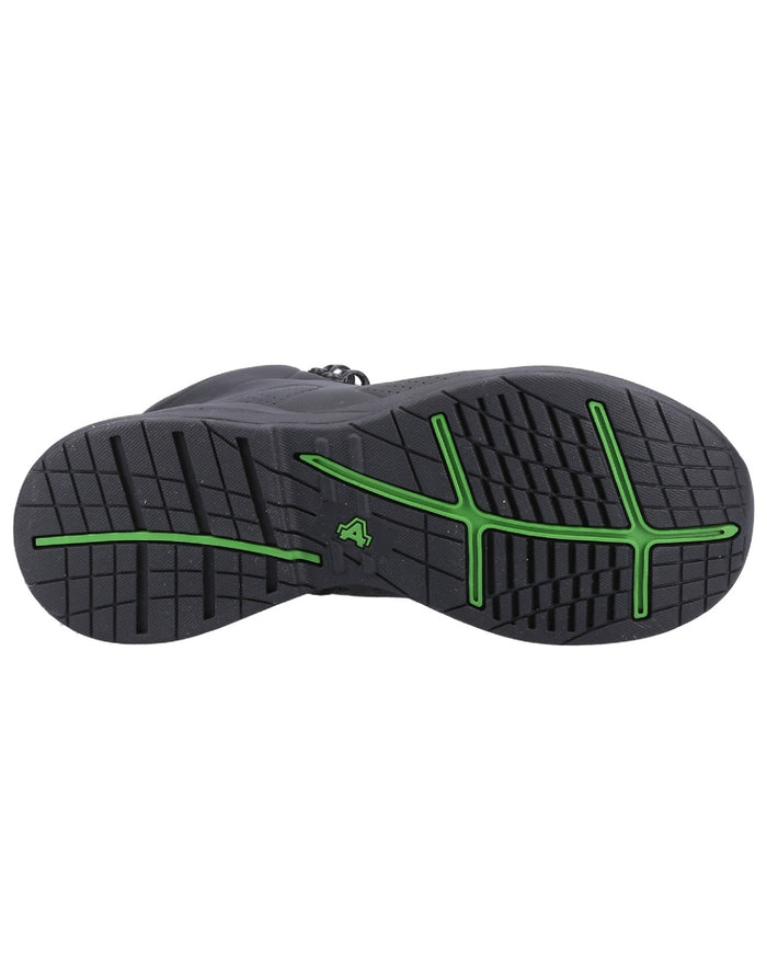 Black coloured Amblers Safety AS611 Willow Safety Boots on a white background #colour_black