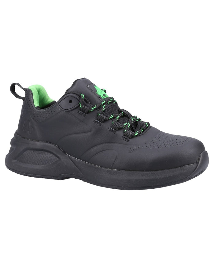 Black coloured Amblers Safety AS612 Fern Safety Trainers on a white background #colour_black