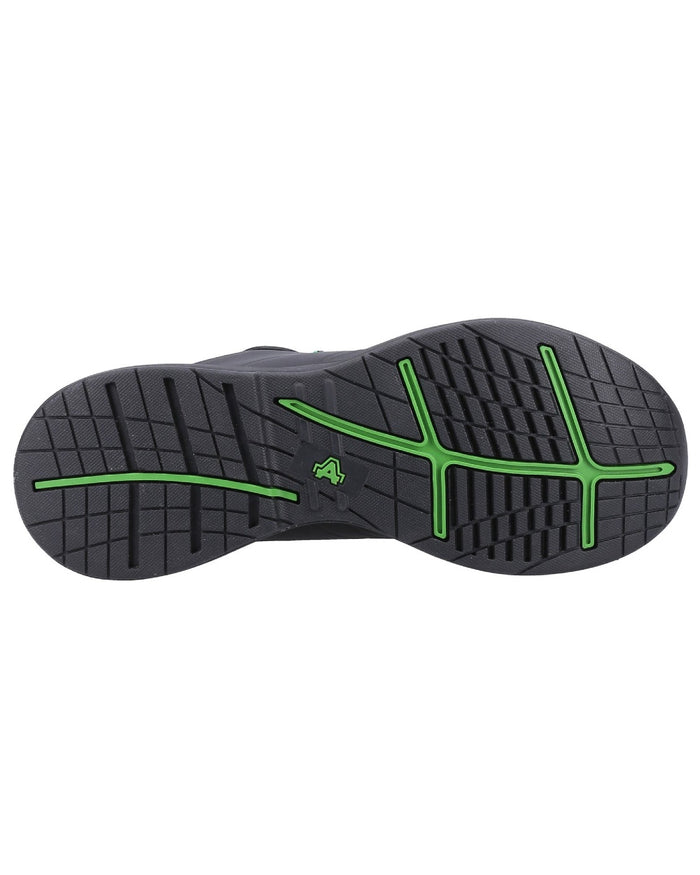 Black coloured Amblers Safety AS612 Fern Safety Trainers on a white background #colour_black