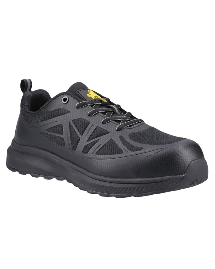 Black Coloured Amblers Safety AS721C Hurdle S1PL Safety Trainers on White Background
#colour_black