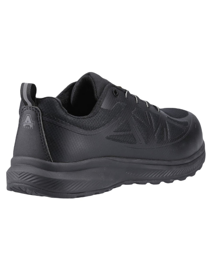 Black Coloured Amblers Safety AS721C Hurdle S1PL Safety Trainers on White Background
#colour_black