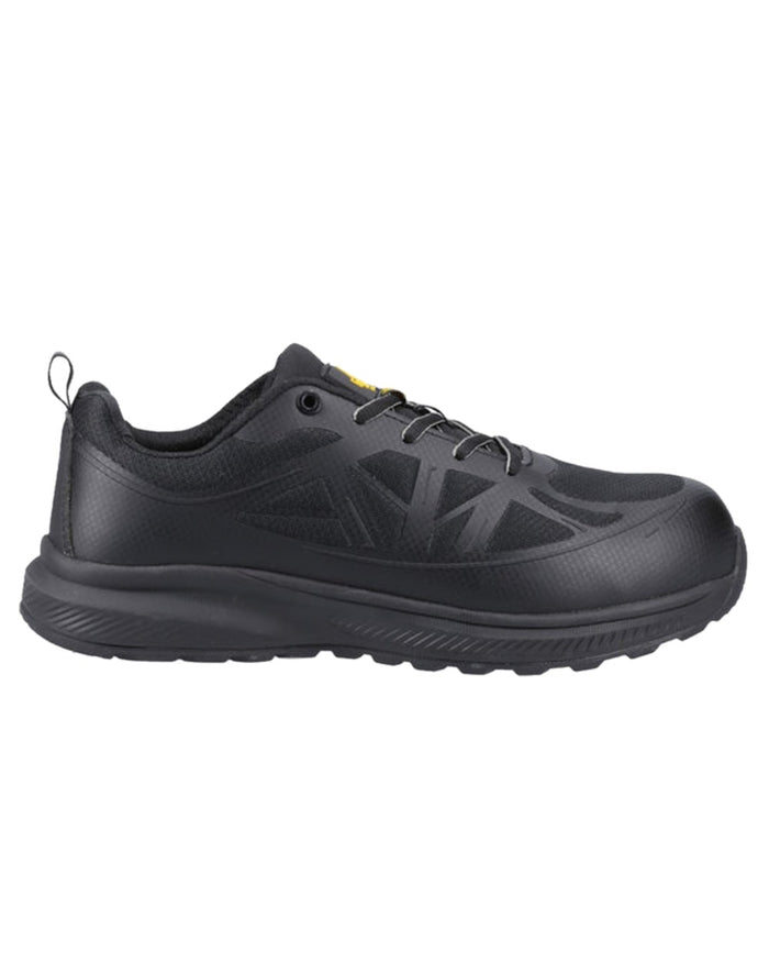 Black Coloured Amblers Safety AS721C Hurdle S1PL Safety Trainers on White Background
#colour_black