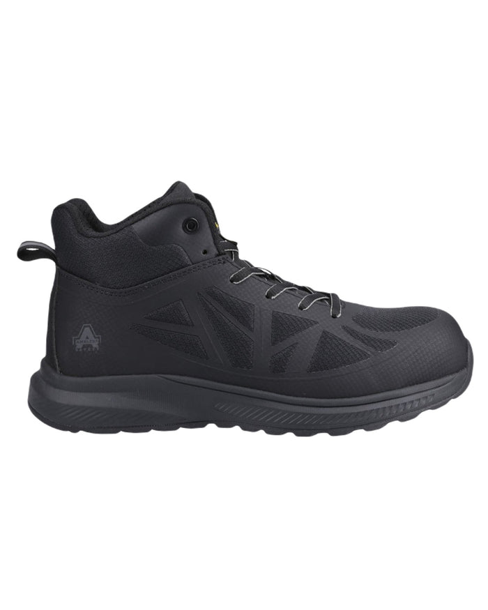 Black Coloured Amblers Safety AS722C Relay S1PL SR Safety Hikers on White Background
#colour_black