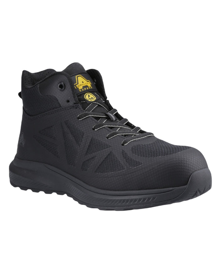 Black Coloured Amblers Safety AS722C Relay S1PL SR Safety Hikers on White Background
#colour_black