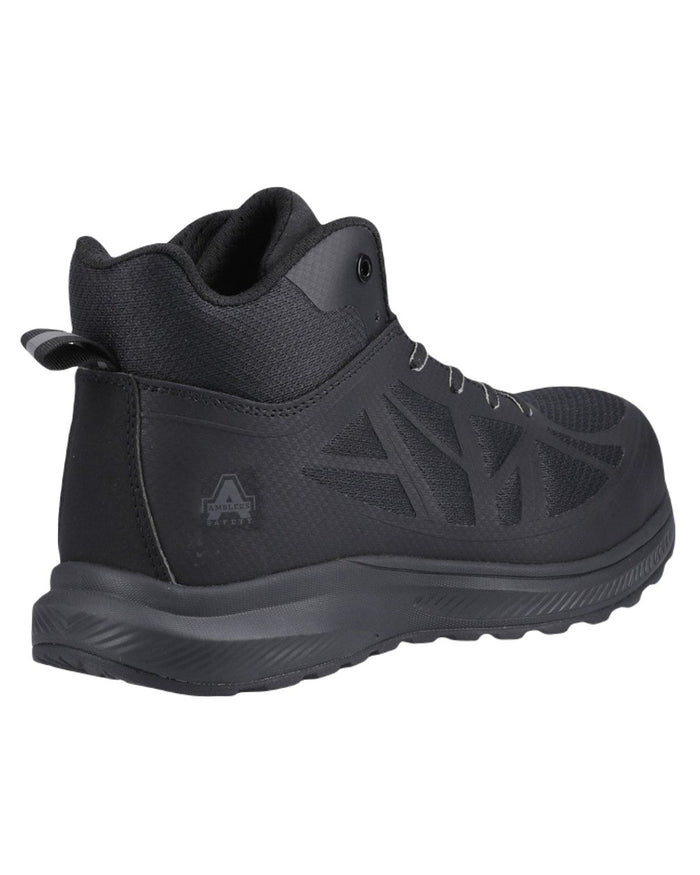 Black Coloured Amblers Safety AS722C Relay S1PL SR Safety Hikers on White Background
#colour_black