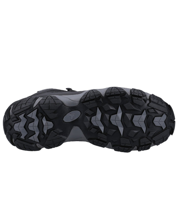 Black coloured Amblers Safety AS801 Rockingham Waterproof Safety Hiker Boots on white background #colour_black