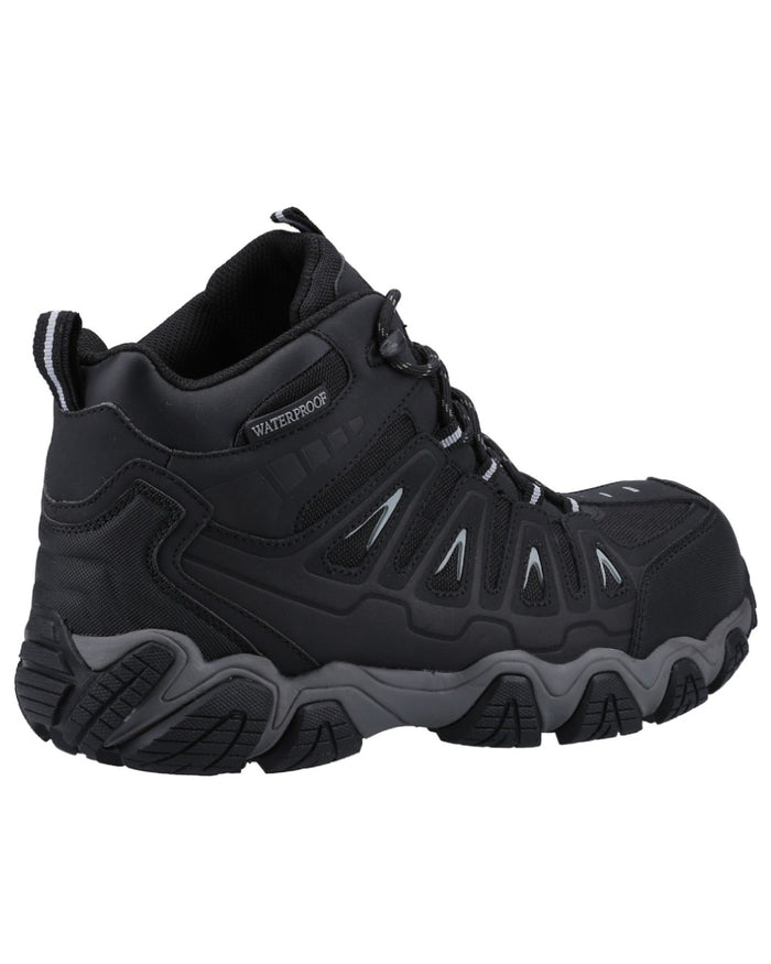 Black coloured Amblers Safety AS801 Rockingham Waterproof Safety Hiker Boots on white background #colour_black