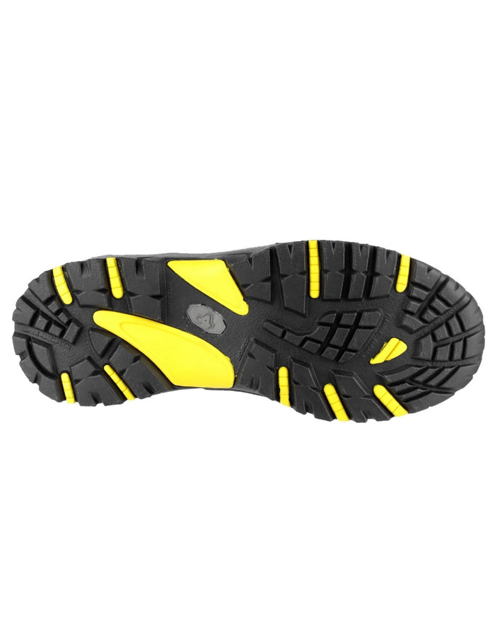 Black Coloured Amblers Safety AS803 Waterproof Wide Fit Safety Boots on a white background #colour_black