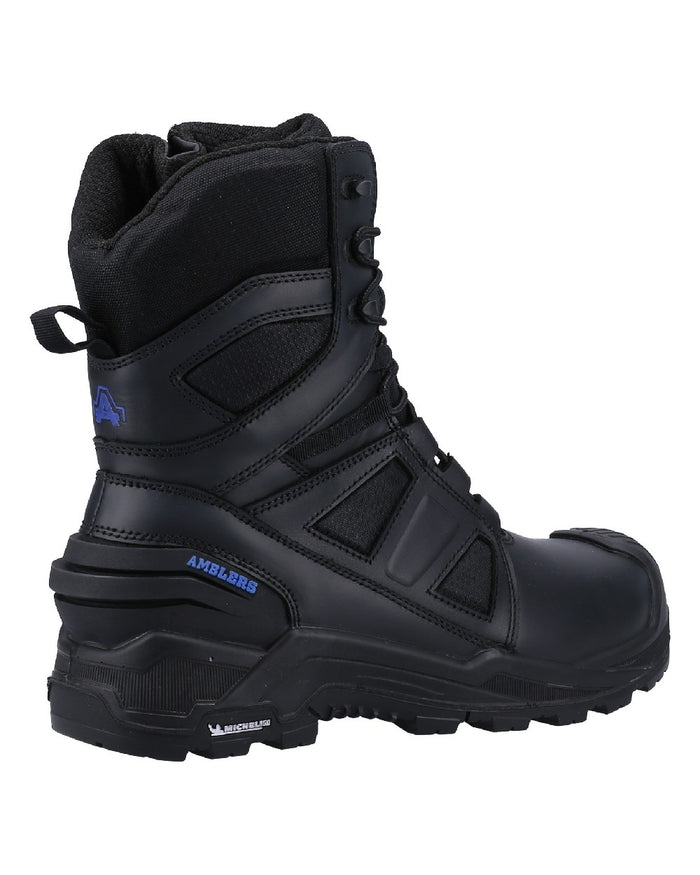 Black coloured Amblers Safety AS981C Centurion Waterproof Safety Boots on white background #colour_black