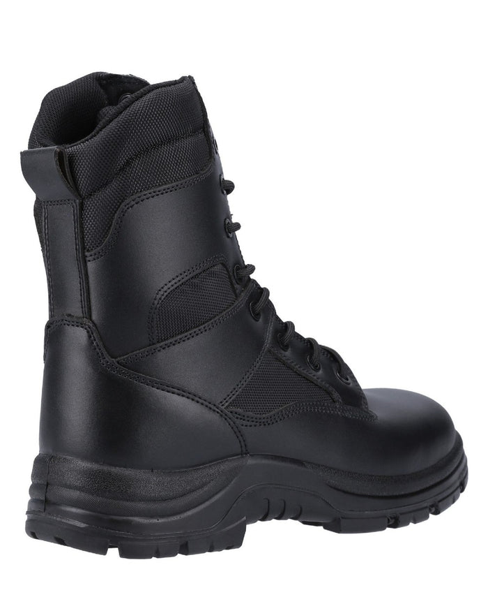 Black Coloured Amblers Safety FS009C Hi-leg Safety Boots on a white background #colour_black