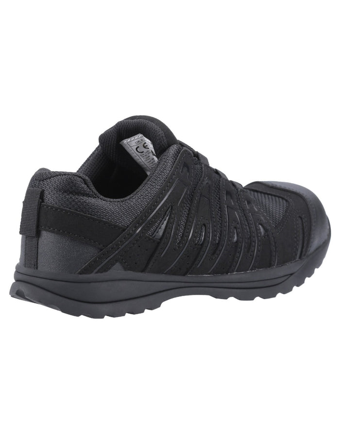 Black Coloured Amblers Safety FS40C Safety Trainers on a white background #colour_black