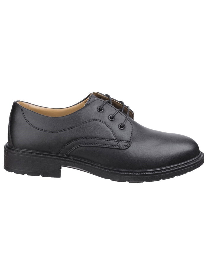 Black Coloured Amblers Safety FS45 Safety Shoes on a white background #colour_black