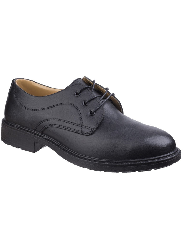 Black Coloured Amblers Safety FS45 Safety Shoes on a white background #colour_black