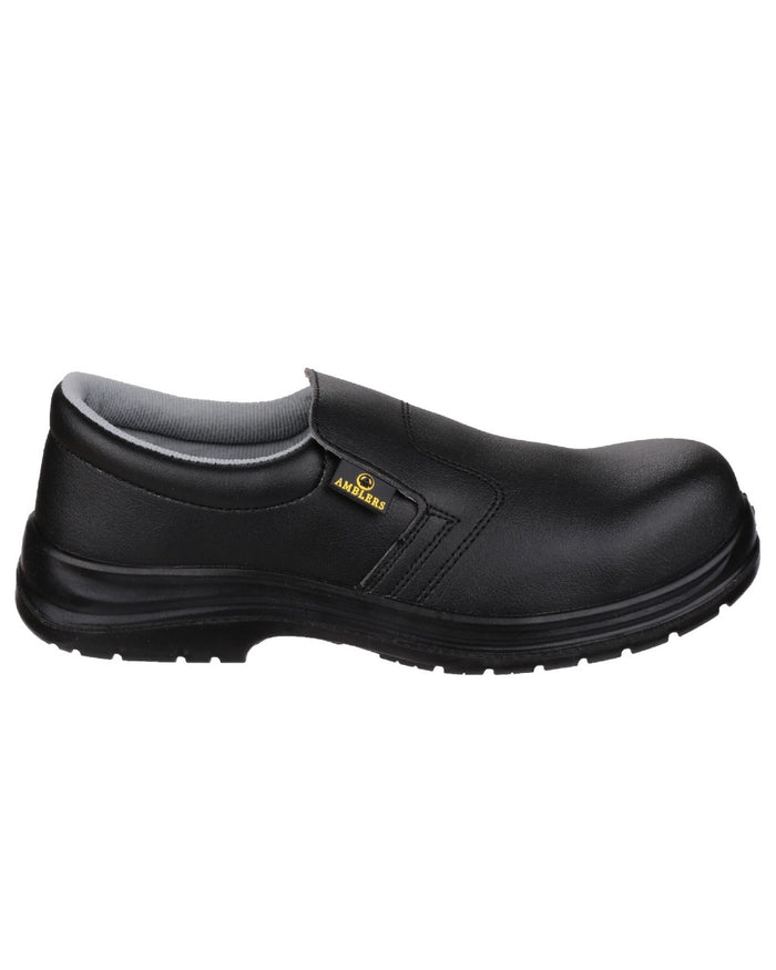 Black Coloured Amblers Safety FS661 Metal Free Lightweight safety Shoe on a white background #colour_black