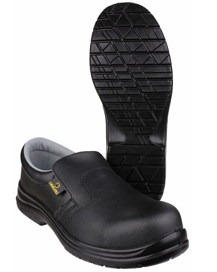 Black Coloured Amblers Safety FS661 Metal Free Lightweight safety Shoe on a white background #colour_black