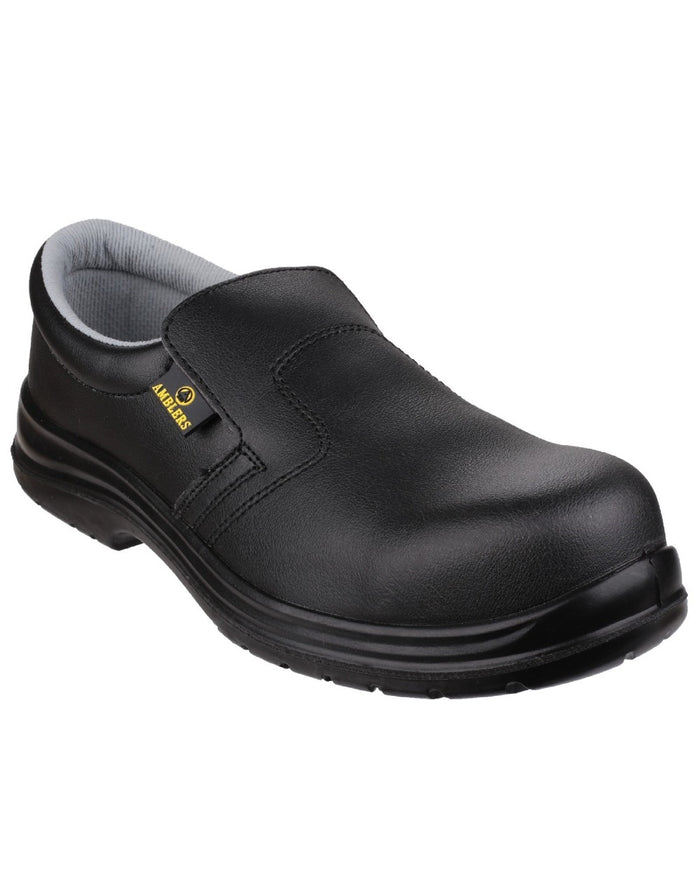 Black Coloured Amblers Safety FS661 Metal Free Lightweight safety Shoe on a white background #colour_black