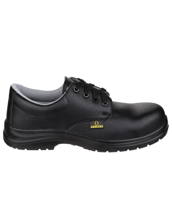 Black Coloured Amblers Safety FS662 Safety Shoe on a white background #colour_black