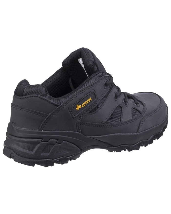 Black Coloured Amblers Safety FS68C Fully Composite Metal Free Safety Trainer on a white background #colour_black
