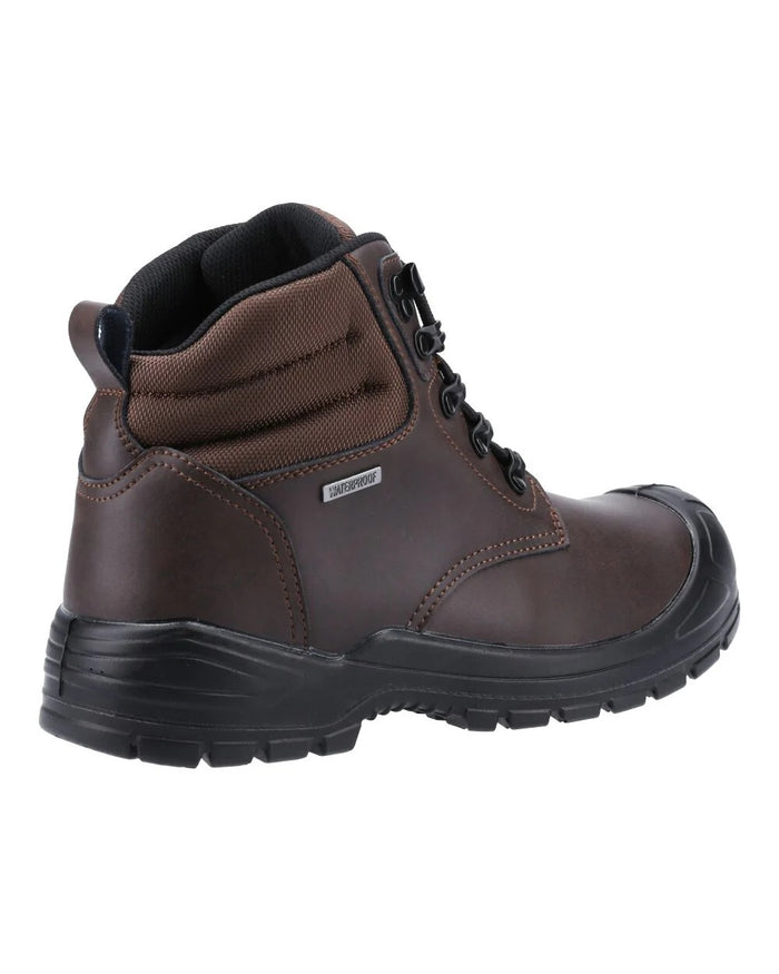 Brown coloured Amblers Safety Mens AS241 Waterproof S3 SRC Safety Boots on white background #colour_brown