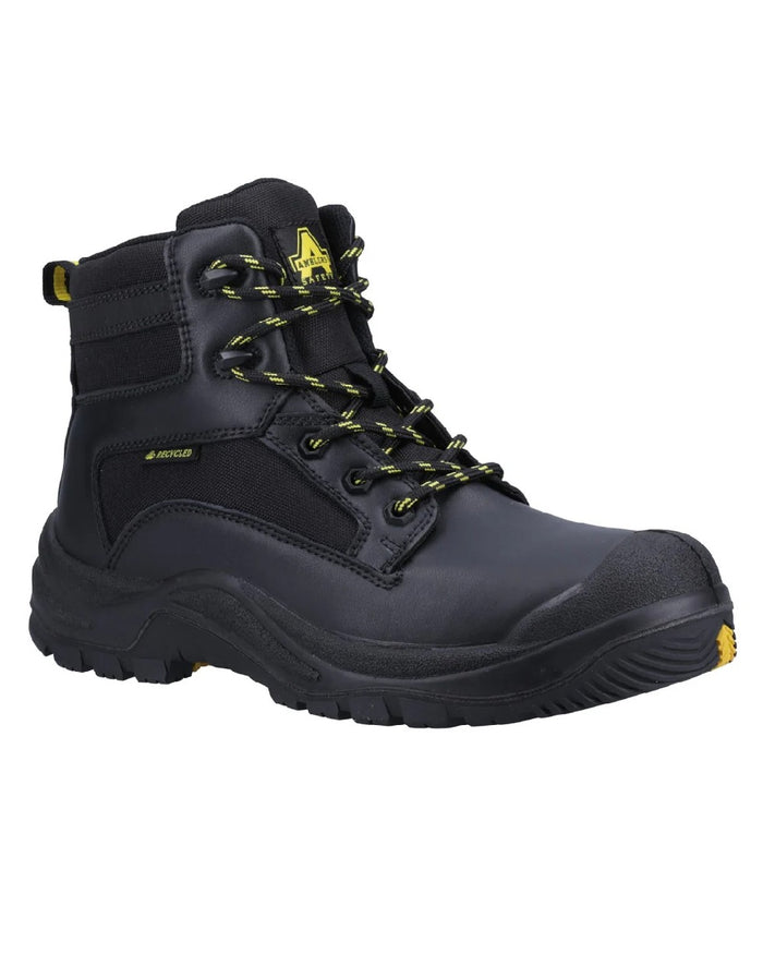Black coloured Amblers Safety Mens 501R S1P Safety Boots on white background #colour_black